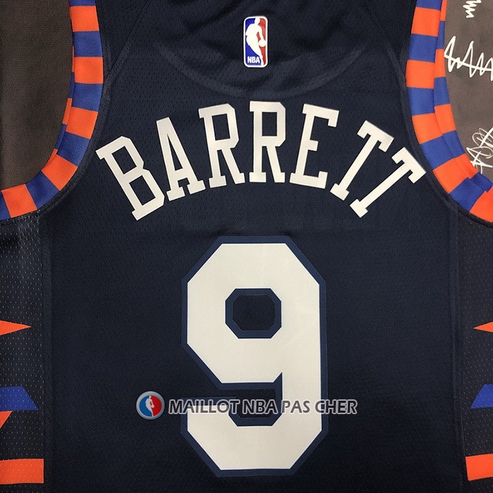 Maillot New York Knicks Rj Barrett NO 9 Ville Edition 2019-20 Bleu